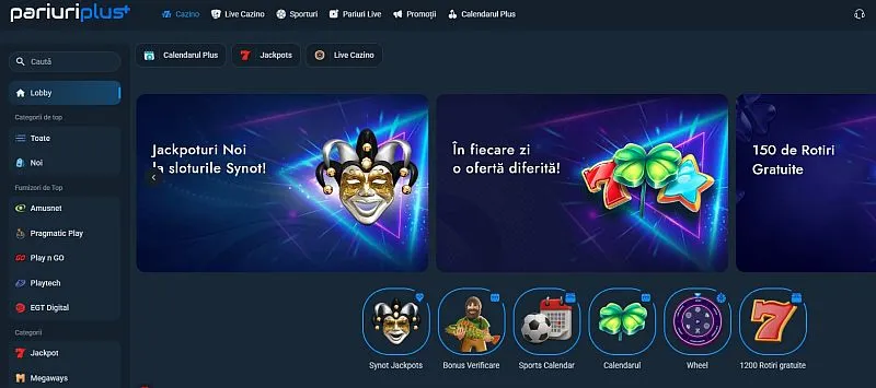 Secțiunea de casino de pe Superbet PariuriPlus Casino