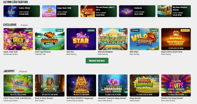 Lista de sloturi disponibile pe Unibet Casino