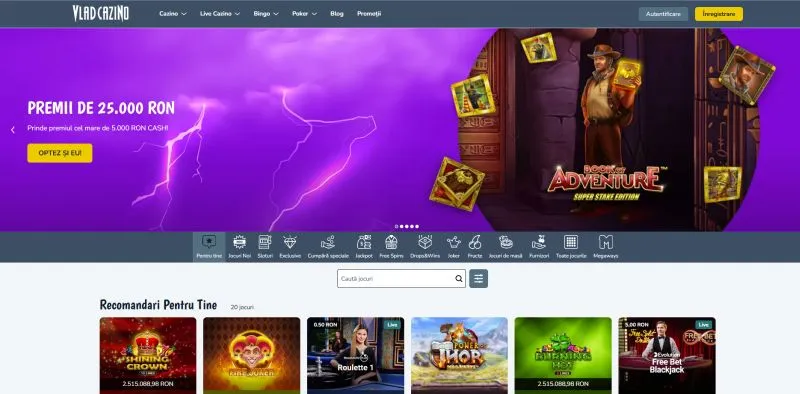 Pagina principală a site-ului Vlad Cazino