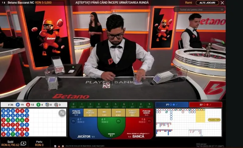 Masă de baccarat cu dealer real