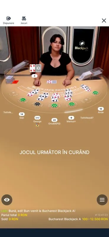 Joc live de blackjack