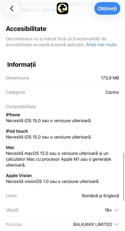 Compatibilitate mobil iOS