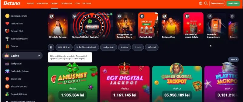 Pagina de Casino de pe Betano Casino
