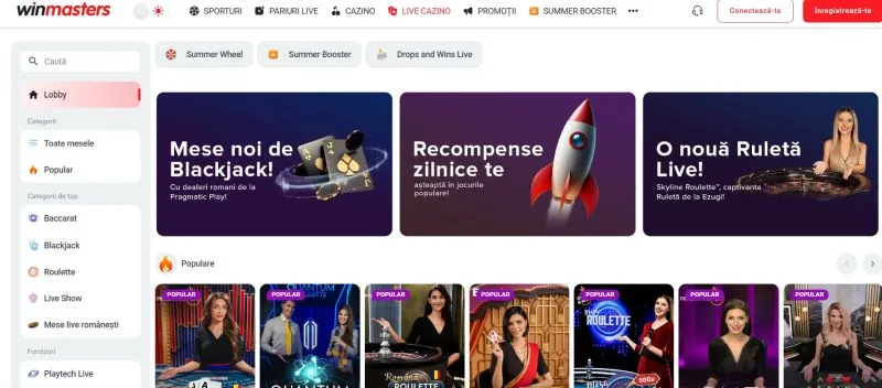 Pagina de Casino de pe Winmasters Casino