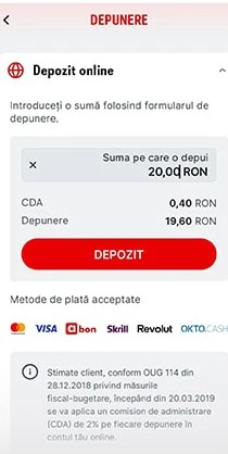 Taxele percepute la depunere