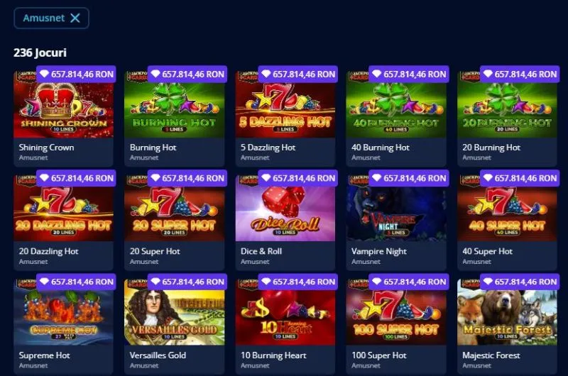 Jocuri de casino furnizate de EGT Amusnet