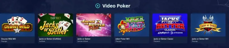 Furnizori de jocuri Video Poker pentru cazinouri online