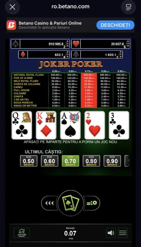 Jocuri de Video Poker disponibile pe mobil