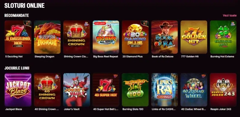 Jocuri Superbet Casino cu sloturi