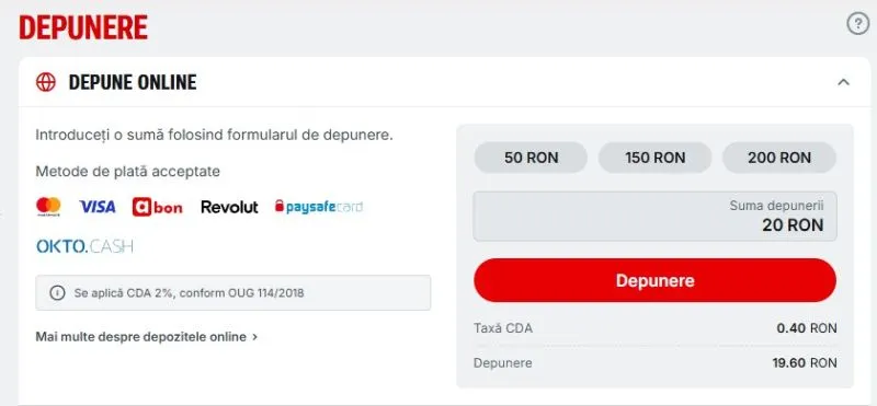 Metode de plată la Superbet Casino