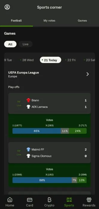 Aplicația mobilă Neteller sectiunea football