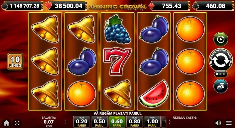 Jocul de slot Shining Crown