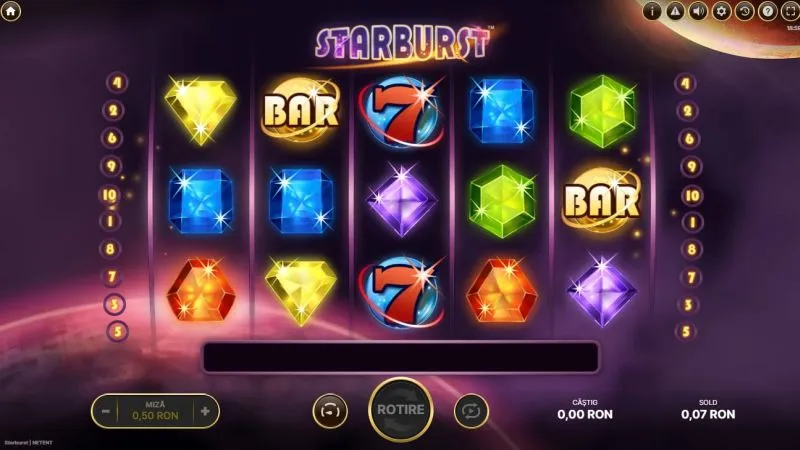 Jocul de slot Starburst (NetEnt)