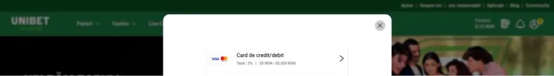 Unibet Casino - experiența cu Visa Debit