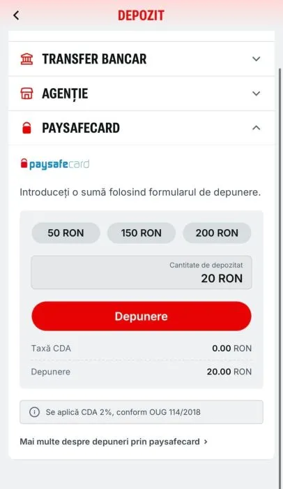 Ghid de depunere prin Paysafecard