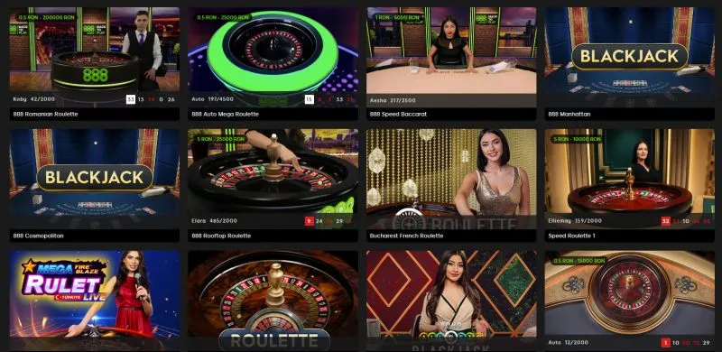 Sectiunea de casino live de la 888 Casino