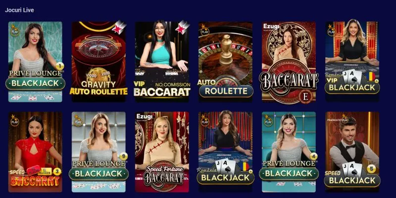 Sectiunea de live casino de la BetMen Casino