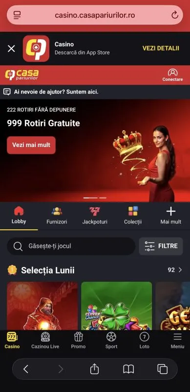 Casa Pariurilor Casino pe mobil
