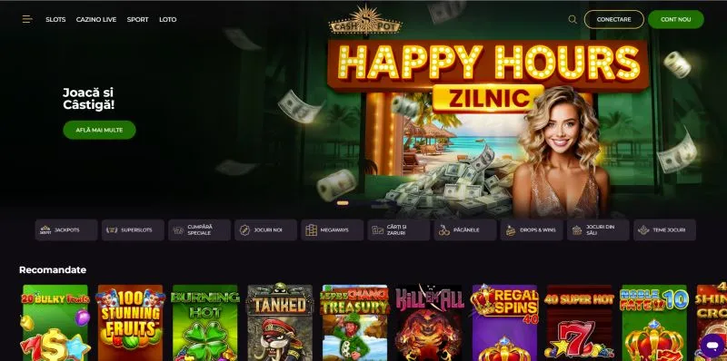 nterfața principală Cashpot Casino