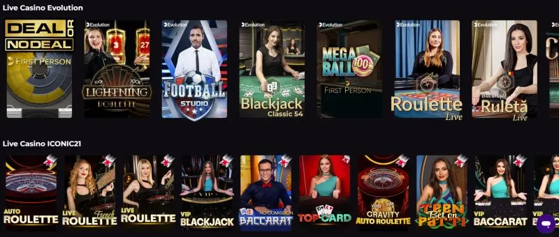 Sectiunea de casino live de la Cashpot Casino