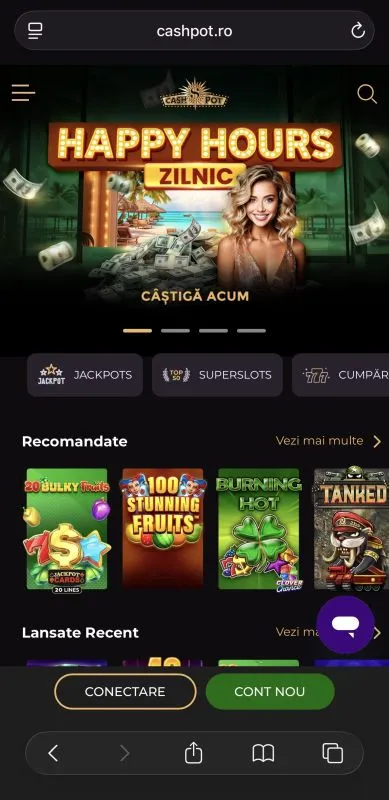 Cashpot Casino pe mobil