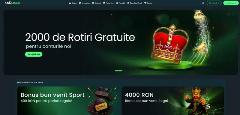 Interfata principala de la King Casino