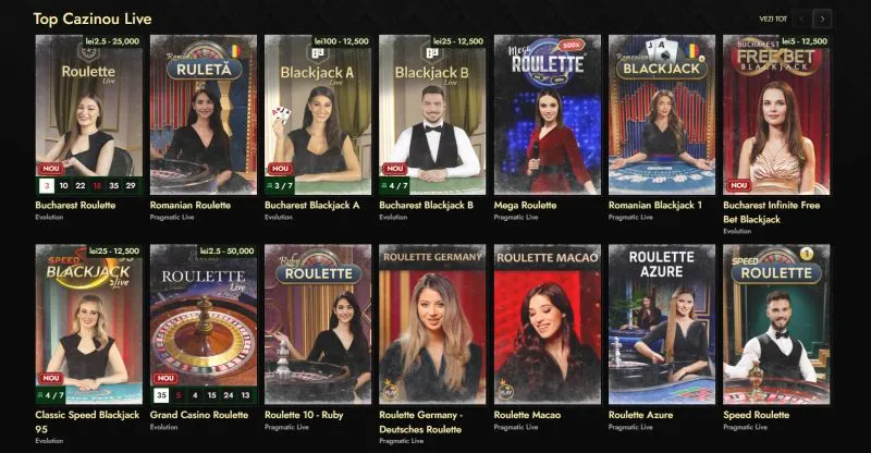Sectiunea de casino live de la Don Casino