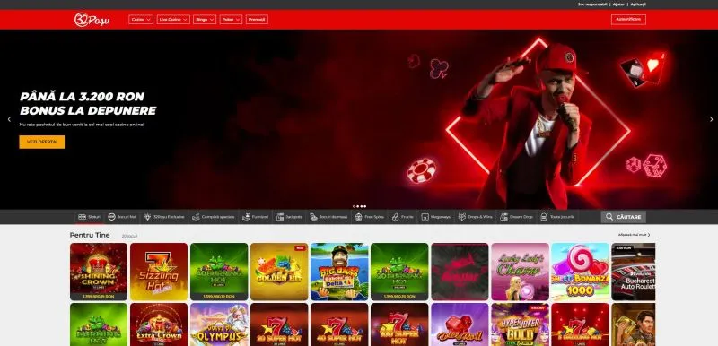 Interfata principala de la 32Roșu Casino