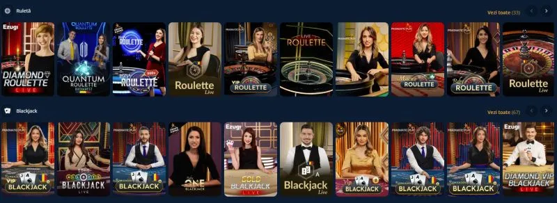 Sectiunea de live casino de la 12xBet Casino