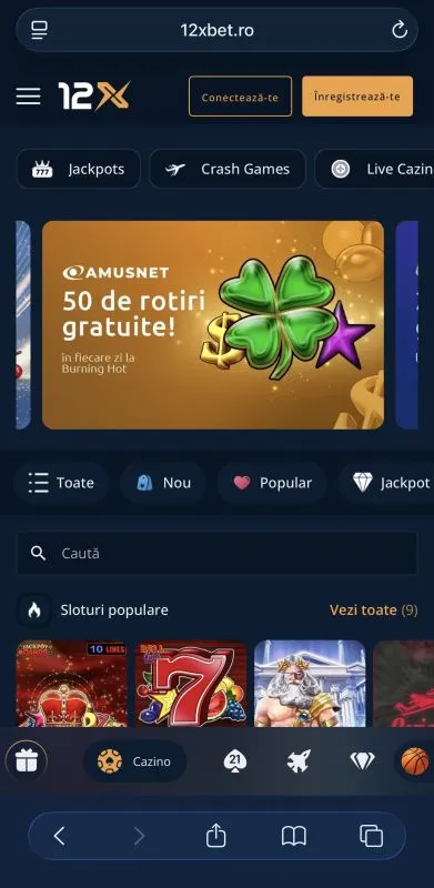 12xBet Casino pe mobil