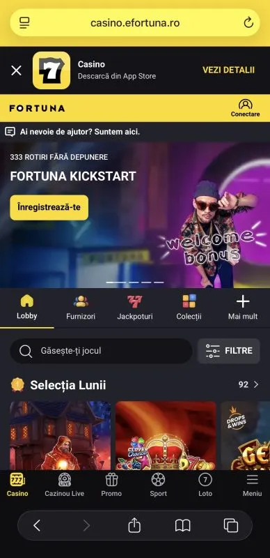 Fortuna Casino pe mobil