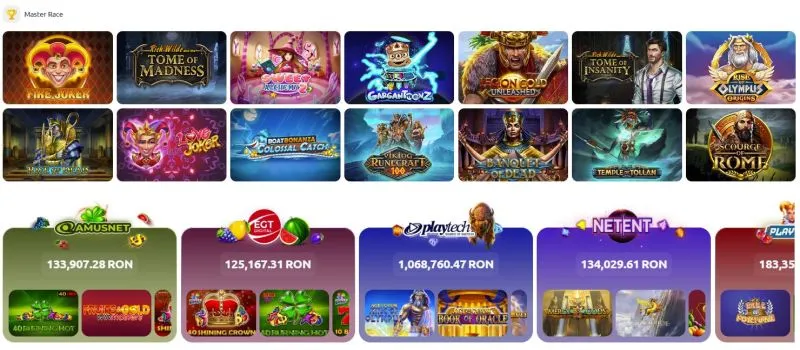 Sectiunea de sloturi de la Winmasters Casino