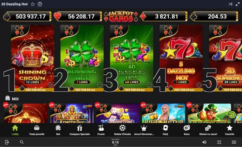 Jackpot Cards Dazzling Hot
