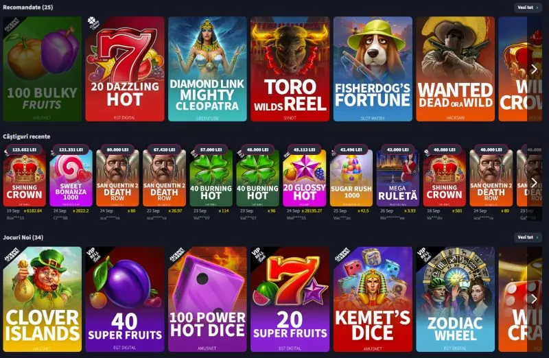 Sectiunea de sloturi de la Get's Bet Casino
