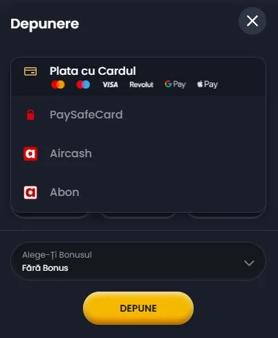 Metode de plata la Spin Casino