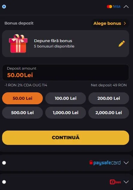 Metode de plata folosite la Elite Slots Casino