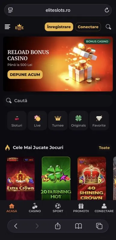 Elite Slots Casino pe mobil