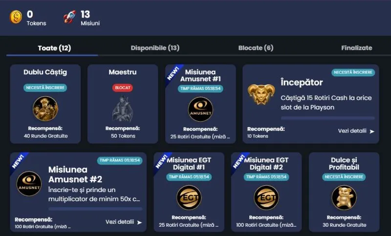 Sectiunea VIP de la Spin Casino