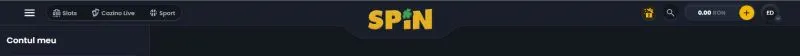 Sectiunea contul meu la Spin Casino