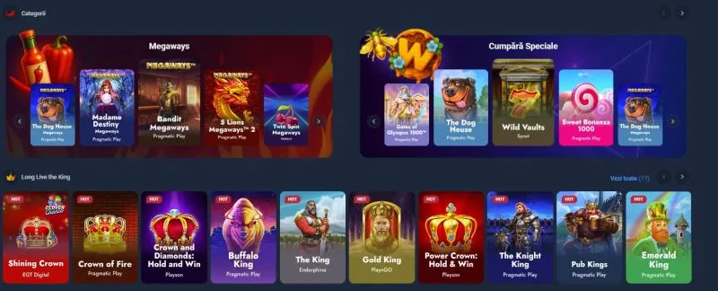 Sectiunea de sloturi de la Pariuriplus Casino