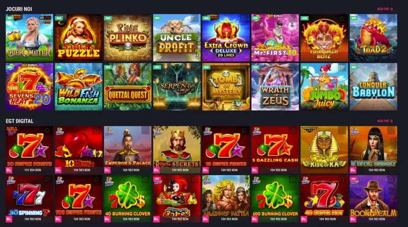 Sectiunea de sloturi de la Favbet Casino