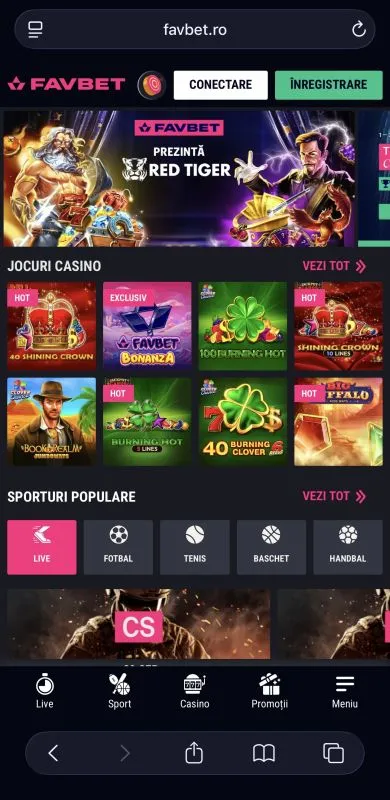 Favbet Casino pe mobil