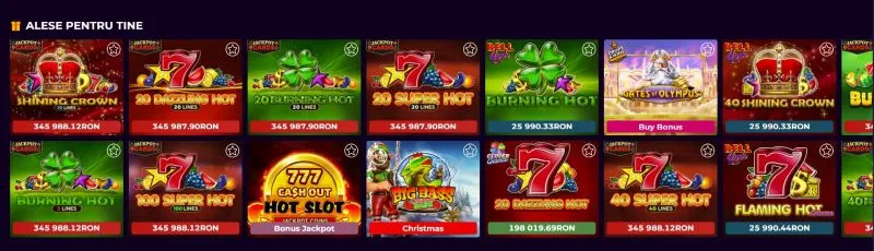 Sectiunea de sloturi de la MaxWin Casino