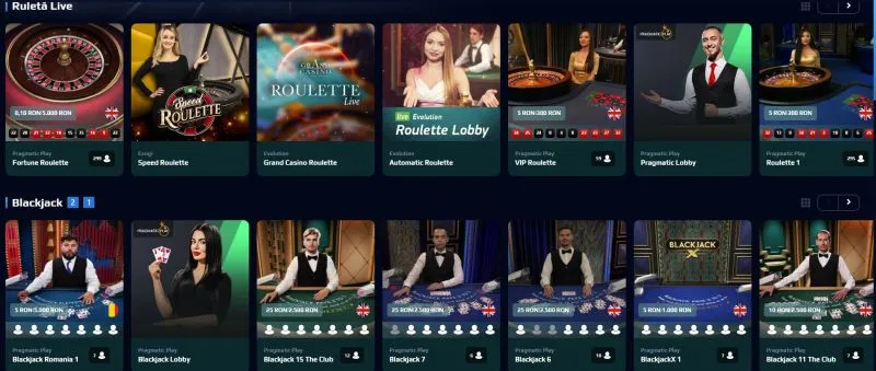 Sectiunea de casino live de la NetBet Casino