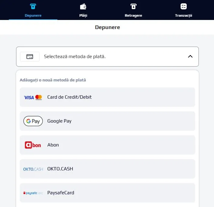 Metode de plata la NetBet Casino