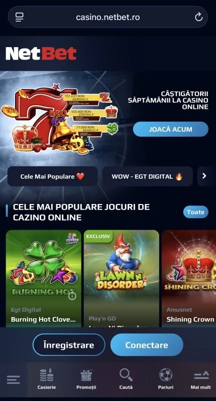 NetBet Casino pe mobil