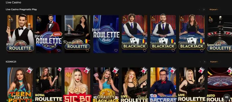 Sectiunea de live casino de la Princess Casino