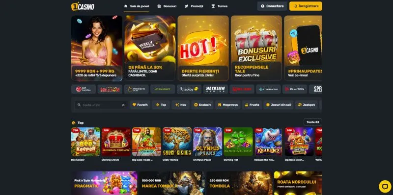 Interfata principala de la Prima Casino