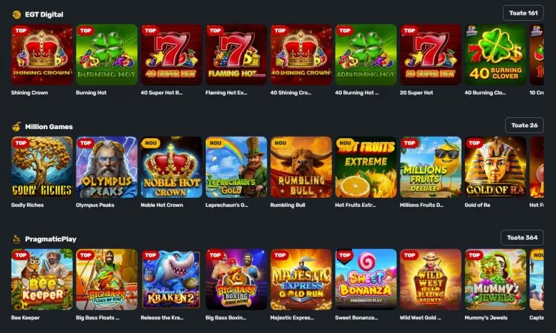 Sectiunea de sloturi de la Prima Casino