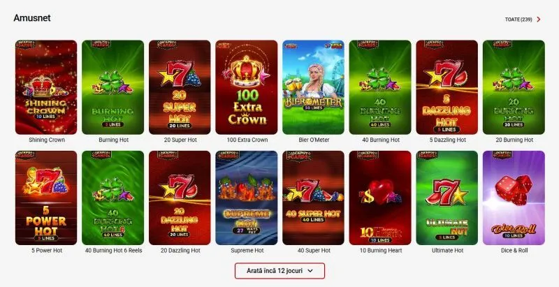 Sectiunea de sloturi de la Stanleybet Casino